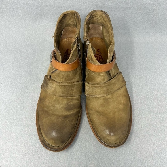 A.S. 98 Bryan Distressed Tan Leather Ankle Boots, Women’s Size EU 36/US 5.5-6. - Picture 5 of 12